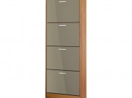 LPD Strand 4 Drawer Shoe Cabinet In Grey Gloss Thumbnail