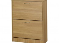 LPD Nova 2 Drawer Shoe Cabinet In An Oak Finish Thumbnail