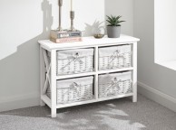 GFW Padstow Low 2 Pus 2 Drawer Chest in White Thumbnail