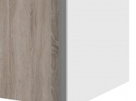 FTG Verona White And Truffle Oak Sliding Door Wardrobe (120cm 2 x Shelf) Thumbnail