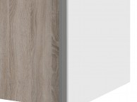 FTG Verona White And Truffle Oak Sliding Door Wardrobe (180cm 5 x Shelf) Thumbnail