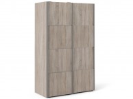 FTG Verona Truffle Oak Finish Sliding Door Wardrobe (120cm 2 x Shelf) Thumbnail