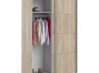 FTG Verona Oak Finish Sliding Door Wardrobe (120cm 2 x Shelf) Thumbnail
