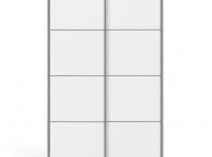 FTG Verona Truffle Oak And White Sliding Door Wardrobe (120cm 5 x Shelf) Thumbnail