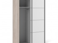 FTG Verona Truffle Oak And White Sliding Door Wardrobe (120cm 2 x Shelf) Thumbnail