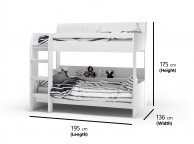 Kidsaw Ariel White Wooden Bunk Bed Thumbnail