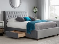 Birlea Marlow 5ft Kingsize Grey Fabric Bed Frame with 2 Drawers Thumbnail