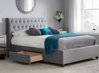 Birlea Marlow 6ft Super Kingsize Grey Fabric Bed Frame with 2 Drawers Thumbnail