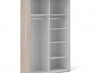 FTG Verona Truffle Oak And White Sliding Door Wardrobe (120cm 5 x Shelf) Thumbnail