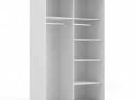 FTG Verona White And Oak Finish Sliding Door Wardrobe (120cm 5 x Shelf) Thumbnail