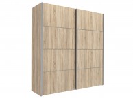 FTG Verona Oak Finish Sliding Door Wardrobe (180cm 5 x Shelf) Thumbnail