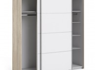 FTG Verona Oak And White Sliding Door Wardrobe (180cm 5 x Shelf) Thumbnail