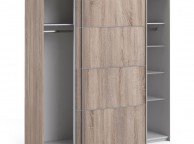 FTG Verona Truffle Oak Finish Sliding Door Wardrobe (180cm 5 x Shelf) Thumbnail