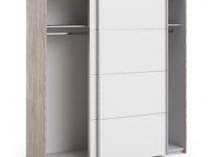 FTG Verona Truffle Oak And White Sliding Door Wardrobe (180cm 2 x Shelf) Thumbnail