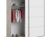 FTG Verona Truffle Oak And White Sliding Door Wardrobe (180cm 5 x Shelf) Thumbnail