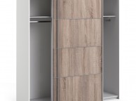 FTG Verona White And Truffle Oak Sliding Door Wardrobe (180cm 2 x Shelf) Thumbnail