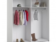 FTG Verona White And Truffle Oak Sliding Door Wardrobe (180cm 2 x Shelf) Thumbnail