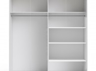 FTG Verona White And Truffle Oak Sliding Door Wardrobe (180cm 5 x Shelf) Thumbnail