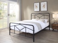 Flintshire Axton 4ft6 Double Black Metal Bed Frame Thumbnail