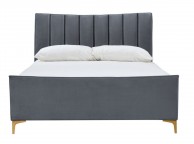 Birlea Clover 4ft Small Double Grey Velvet Fabric Bed Frame Thumbnail