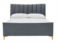 Birlea Clover 5ft Kingsize Grey Velvet Fabric Bed Frame Thumbnail
