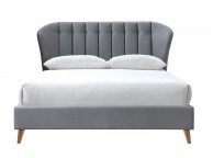Birlea Elm 5ft Kingsize Grey Velvet Fabric Bed Frame Thumbnail