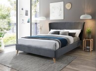 Birlea Rowan 4ft Small Double Grey Velvet Fabric Bed Frame Thumbnail