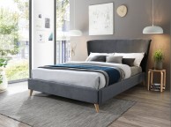 Birlea Rowan 5ft Kingsize Grey Velvet Fabric Bed Frame Thumbnail