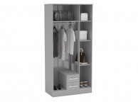 Birlea Lynx Grey 3 Door 2 Drawer Wardrobe With Centre Mirror Thumbnail