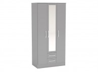 Birlea Lynx Grey 3 Door 2 Drawer Wardrobe With Centre Mirror Thumbnail