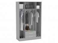 Birlea Lynx Grey 4 Door 2 Drawer Wardrobe With Centre Mirrors Thumbnail