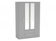 Birlea Lynx Grey 4 Door 2 Drawer Wardrobe With Centre Mirrors Thumbnail