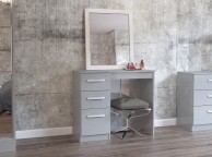 Birlea Lynx Grey 3 Drawer Single Pedestal Dressing Table Thumbnail