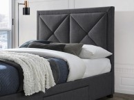 Limelight Cezanne 5ft Kingsize Dark Grey Fabric Bed Frame With Drawers Thumbnail