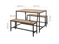 Birlea Urban Rustic Dining Table And Bench Set Thumbnail