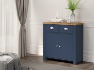 Birlea Winchester 2 Door 2 Drawer Sideboard In Navy Blue And Oak Thumbnail