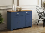 Birlea Winchester 3 Door 2 Drawer Sideboard In Navy Blue And Oak Thumbnail