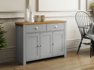 Birlea Winchester 3 Door 2 Drawer Sideboard In Grey And Oak Thumbnail