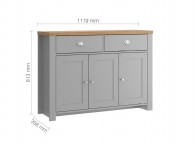 Birlea Winchester 3 Door 2 Drawer Sideboard In Grey And Oak Thumbnail