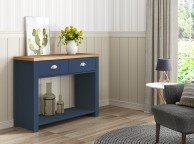 Birlea Winchester 2 Drawer Console Table In Navy Blue And Oak Thumbnail