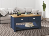 Birlea Winchester 2 Drawer Coffee Table In Navy Blue And Oak Thumbnail