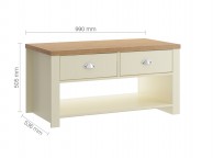 Birlea Winchester 2 Drawer Coffee Table In Cream And Oak Thumbnail