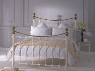 OBC Selkirk 6ft Super Kingsize Glossy Ivory Metal Bed Frame Thumbnail