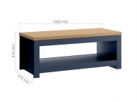 Birlea Winchester Coffee Table In Navy Blue And Oak Thumbnail