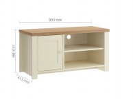 Birlea Winchester Small TV Unit In Cream And Oak Thumbnail