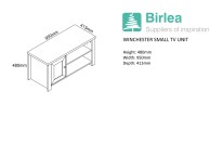Birlea Winchester Small TV Unit In Grey And Oak Thumbnail
