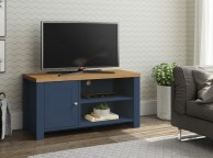 Birlea Winchester Small TV Unit In Navy Blue And Oak Thumbnail