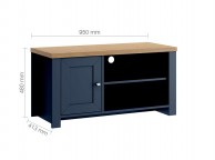 Birlea Winchester Small TV Unit In Navy Blue And Oak Thumbnail