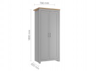 Birlea Winchester 2 Door Wardrobe In Grey And Oak Thumbnail