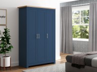 Birlea Winchester 3 Door Wardrobe In Navy Blue And Oak Thumbnail